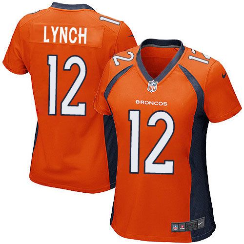 Nike Broncos #12 Paxton Lynch Orange Team Color Women's Stitched NFL New Elite Jersey - Click Image to Close